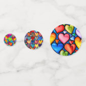 Rainbow Hearts Konfetti (Vorderseiten)