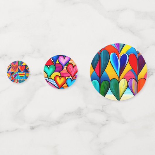 Rainbow Hearts Konfetti (Rückseiten)