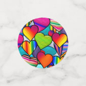 Rainbow Hearts Konfetti (Klein Vorderseite)