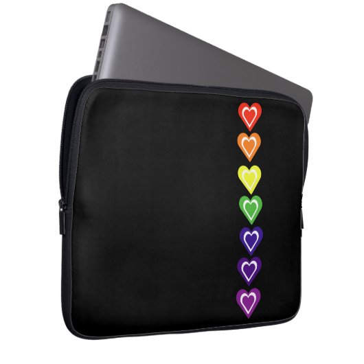 Rainbow hearts laptopschutzhülle (Vorne Rechts)