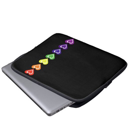 Rainbow hearts laptopschutzhülle (Vorne Knopf)
