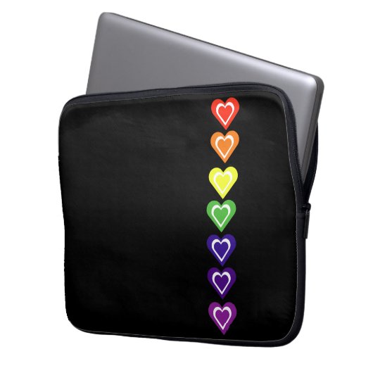 Rainbow hearts laptopschutzhülle (Vorderseite Links)