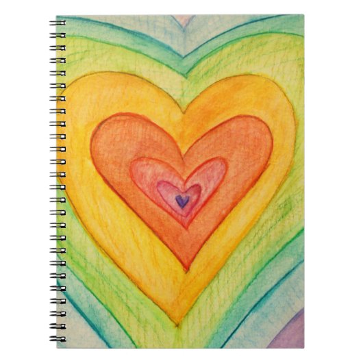 Rainbow Hearts Liebe Art Notebook Journal Notizblock (Vorderseite)
