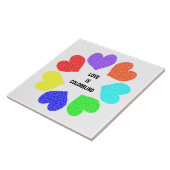 Rainbow-Hearts-Liebe Fliese (Seite)