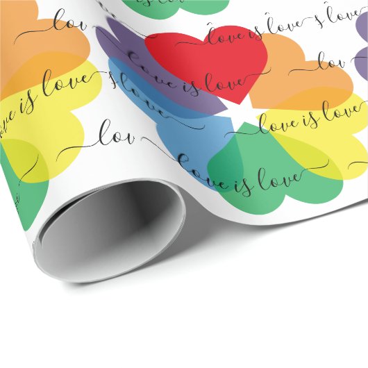 Rainbow Hearts Liebe ist Liebe Geschenkpapier (Rolleneckpunkt)