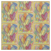 Rainbow Hearts Liebe Kunststoffe Stoff (Muster)