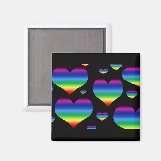 Rainbow Hearts Magnet (Vorderseite/Rückseite)