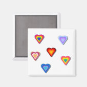 Rainbow Hearts Magnet (Vorderseite/Rückseite)