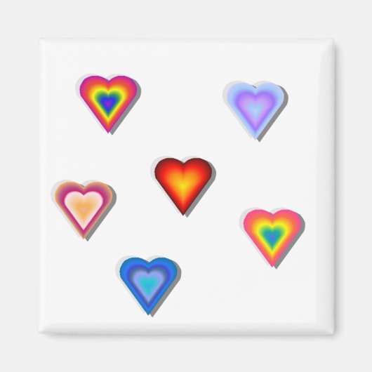Rainbow Hearts Magnet (Vorne)