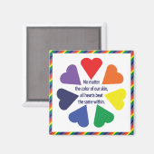 Rainbow Hearts Magnet (Vorderseite/Rückseite)