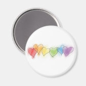 Rainbow-Hearts Magnet (Vorderseite/Rückseite)