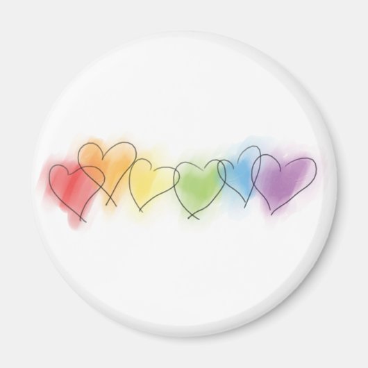 Rainbow-Hearts Magnet (Vorne)