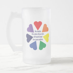 Rainbow Hearts Mattglas Bierglas