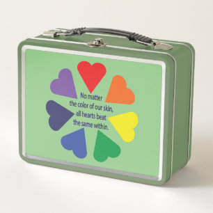 Rainbow Hearts Metall Brotdose