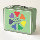 Rainbow Hearts Metall Brotdose (Rückseite)