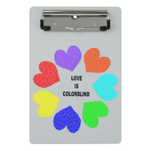 Rainbow Hearts Mini Clipboard für interrassische L Klemmbrett
