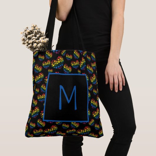 Rainbow Hearts Monogram Tote Bag Tasche (Von Nahem)