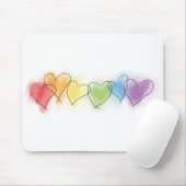 Rainbow-Hearts Mousepad (Mit Mouse)