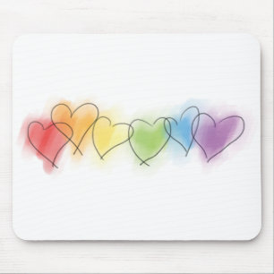 Rainbow-Hearts Mousepad