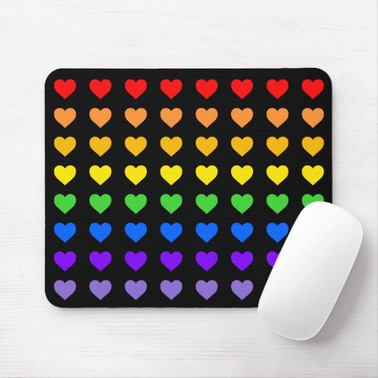 Rainbow Hearts Mousepad (Mit Mouse)