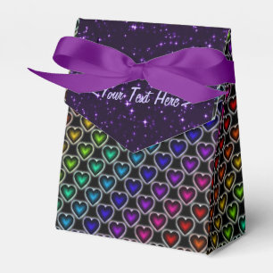 Rainbow Hearts Muster Gefälligkeitsbox Geschenkschachtel
