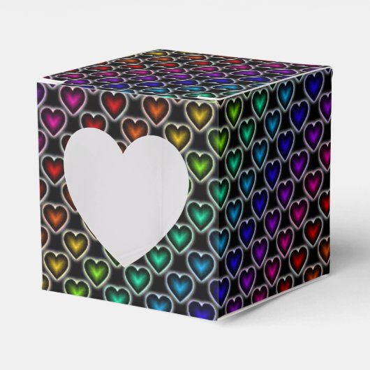 Rainbow Hearts Muster Herz-Liebhaber Box Geschenkschachtel (Vorderseite)