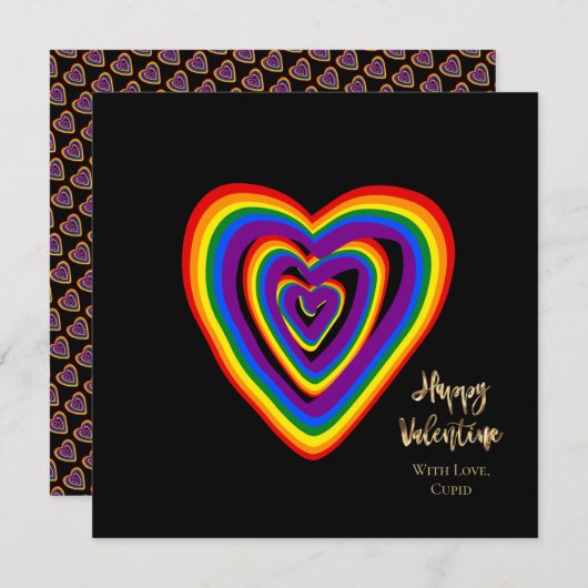 Rainbow Hearts Muster LGBTQ Valentinstag (Vorne/Hinten)
