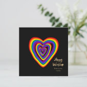 Rainbow Hearts Muster LGBTQ Valentinstag (Stehend Vorderseite)