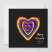 Rainbow Hearts Muster LGBTQ Valentinstag (Vorderseite)