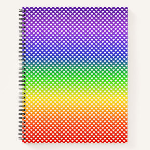 Rainbow Hearts Muster White Notizblock
