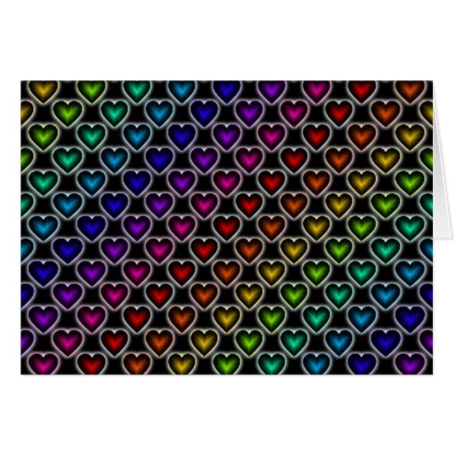 Rainbow-Hearts-Musterkarte (Vorderseite (Horizontal))