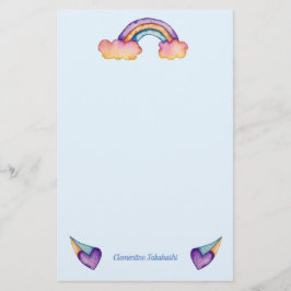 Rainbow Hearts | Niedliche Kinder Briefpapier