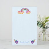 Rainbow Hearts | Niedliche Kinder Briefpapier (Stehend Vorderseite)
