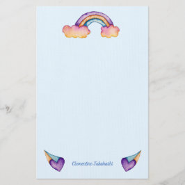 Rainbow Hearts | Niedliche Kinder Briefpapier