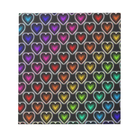 Rainbow Hearts Notizblock (Vorderseite)