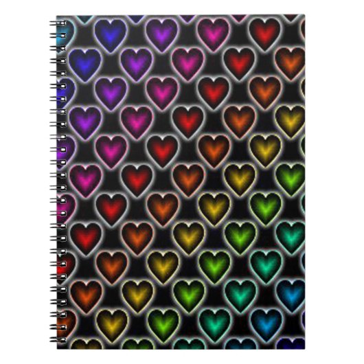 Rainbow Hearts Notizblock (Vorderseite)