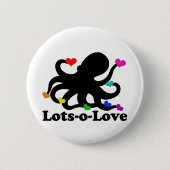 Rainbow Hearts Octopus Viele Lieben Button (Vorderseite)