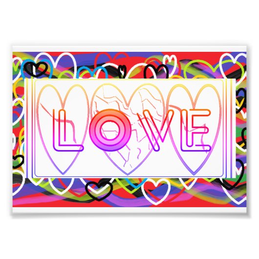Rainbow Hearts of Liebe Fotodruck (Vorne)