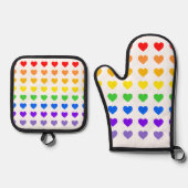 Rainbow Hearts Ofenhandschuh & Topflappen-Set (Vorderseite)