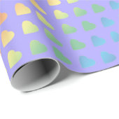 Rainbow Hearts on Lilac Geschenkpapier (Rolleneckpunkt)