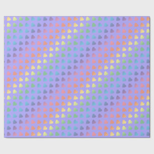 Rainbow Hearts on Lilac Geschenkpapier