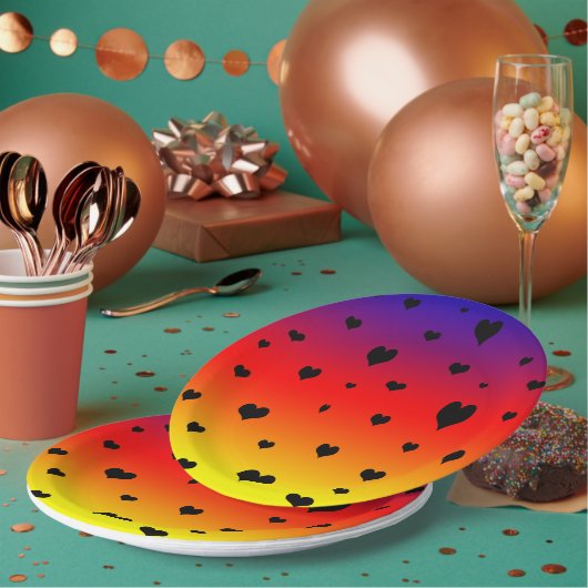 Rainbow Hearts, Pappteller (Multi)