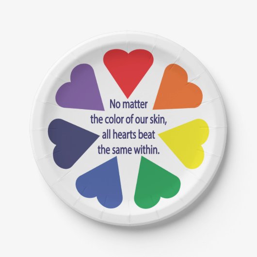 Rainbow Hearts Pappteller (Vorderseite)