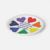 Rainbow Hearts Pappteller (Schrägansicht)