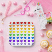 Rainbow Hearts Pappteller (Party)