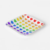 Rainbow Hearts Pappteller (Gewinkelt)