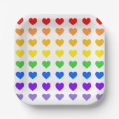 Rainbow Hearts Pappteller (Vorderseite)