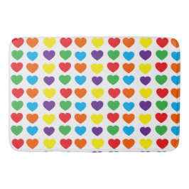 Rainbow Hearts Pattern Badematte