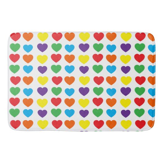 Rainbow Hearts Pattern Badematte (Vorderseite)