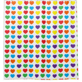 Rainbow Hearts Pattern Duschvorhang